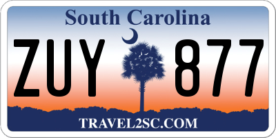 SC license plate ZUY877