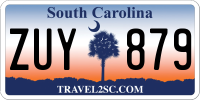 SC license plate ZUY879