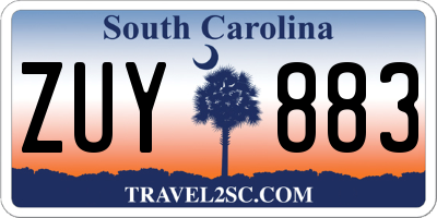 SC license plate ZUY883
