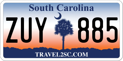 SC license plate ZUY885