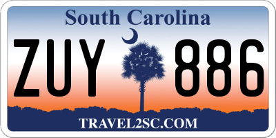 SC license plate ZUY886