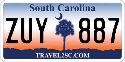 SC license plate ZUY887