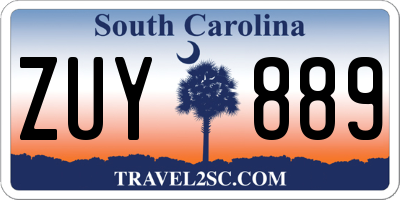 SC license plate ZUY889