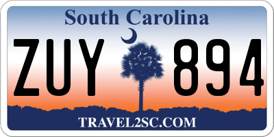 SC license plate ZUY894