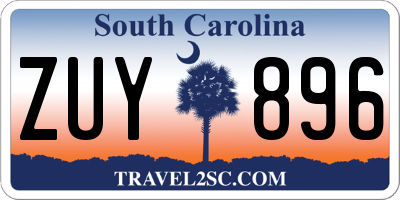 SC license plate ZUY896