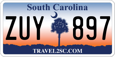 SC license plate ZUY897