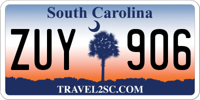 SC license plate ZUY906