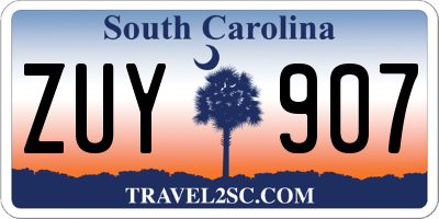 SC license plate ZUY907