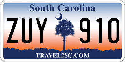 SC license plate ZUY910