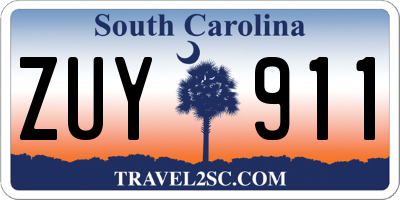 SC license plate ZUY911