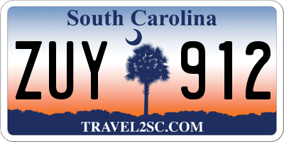 SC license plate ZUY912