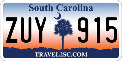 SC license plate ZUY915