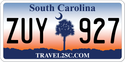 SC license plate ZUY927