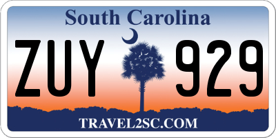 SC license plate ZUY929