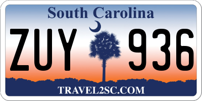 SC license plate ZUY936
