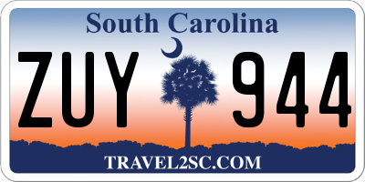 SC license plate ZUY944