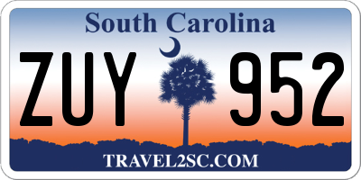 SC license plate ZUY952