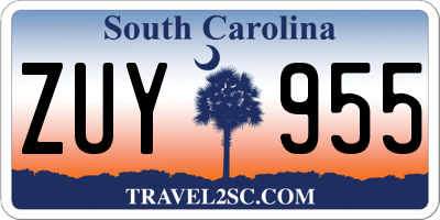 SC license plate ZUY955