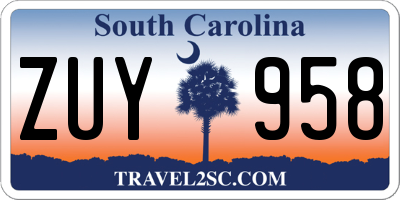 SC license plate ZUY958