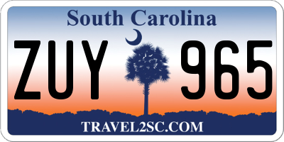 SC license plate ZUY965