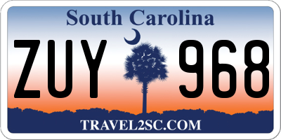 SC license plate ZUY968