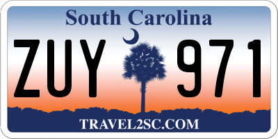 SC license plate ZUY971