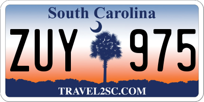 SC license plate ZUY975