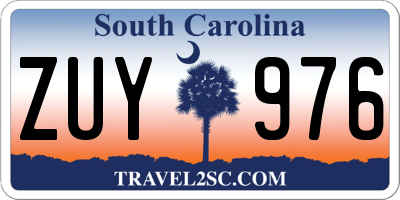 SC license plate ZUY976