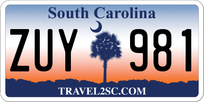 SC license plate ZUY981