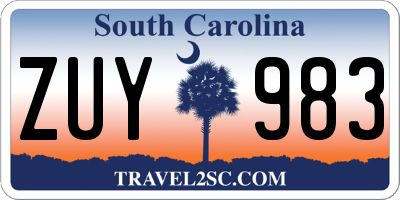 SC license plate ZUY983