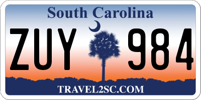 SC license plate ZUY984