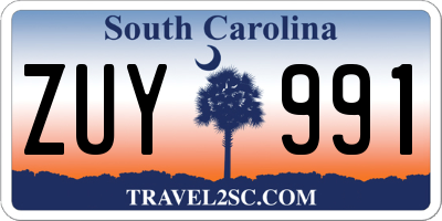 SC license plate ZUY991