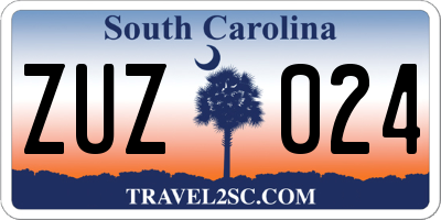 SC license plate ZUZ024