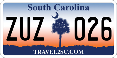 SC license plate ZUZ026