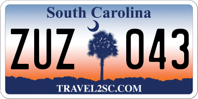 SC license plate ZUZ043