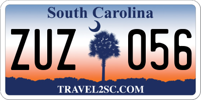 SC license plate ZUZ056