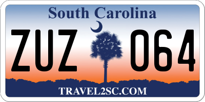 SC license plate ZUZ064