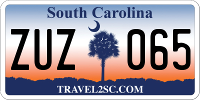 SC license plate ZUZ065