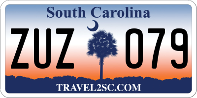 SC license plate ZUZ079