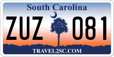 SC license plate ZUZ081