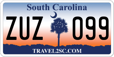 SC license plate ZUZ099