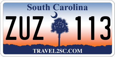 SC license plate ZUZ113