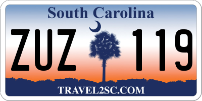 SC license plate ZUZ119