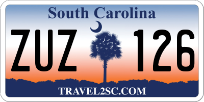 SC license plate ZUZ126