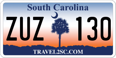 SC license plate ZUZ130