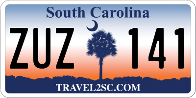 SC license plate ZUZ141