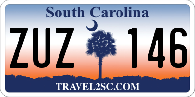 SC license plate ZUZ146