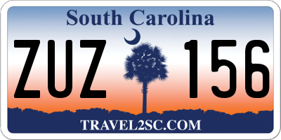 SC license plate ZUZ156