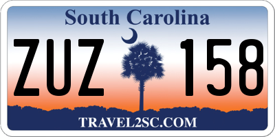 SC license plate ZUZ158