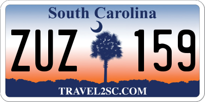 SC license plate ZUZ159